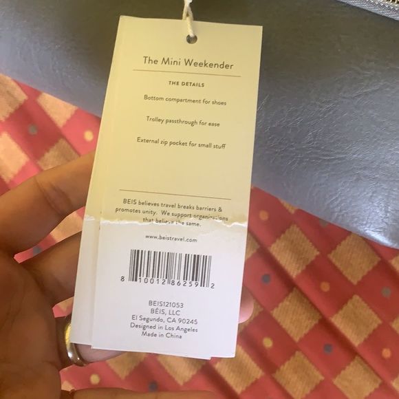 NWT Beis Convertible Mini Weekender in Grey *GONE FOR GOOD* - Picture 5 of 13